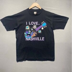 Belton I Love Nashville T Shirt‎ Mens XL Black Single Stitch Vintage Souvenir